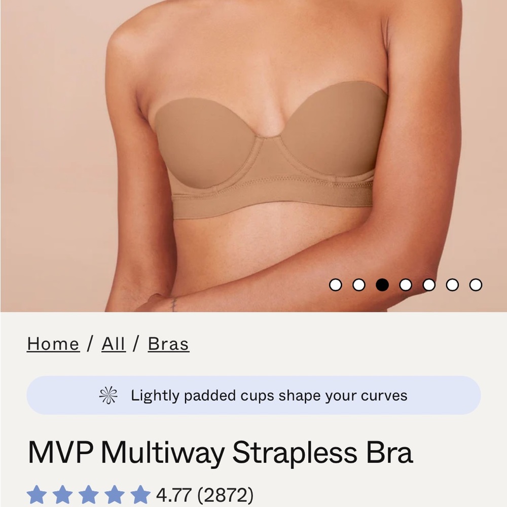 Pepper 34AA. Cup size too small. Fit fine around. Comes with straps too.